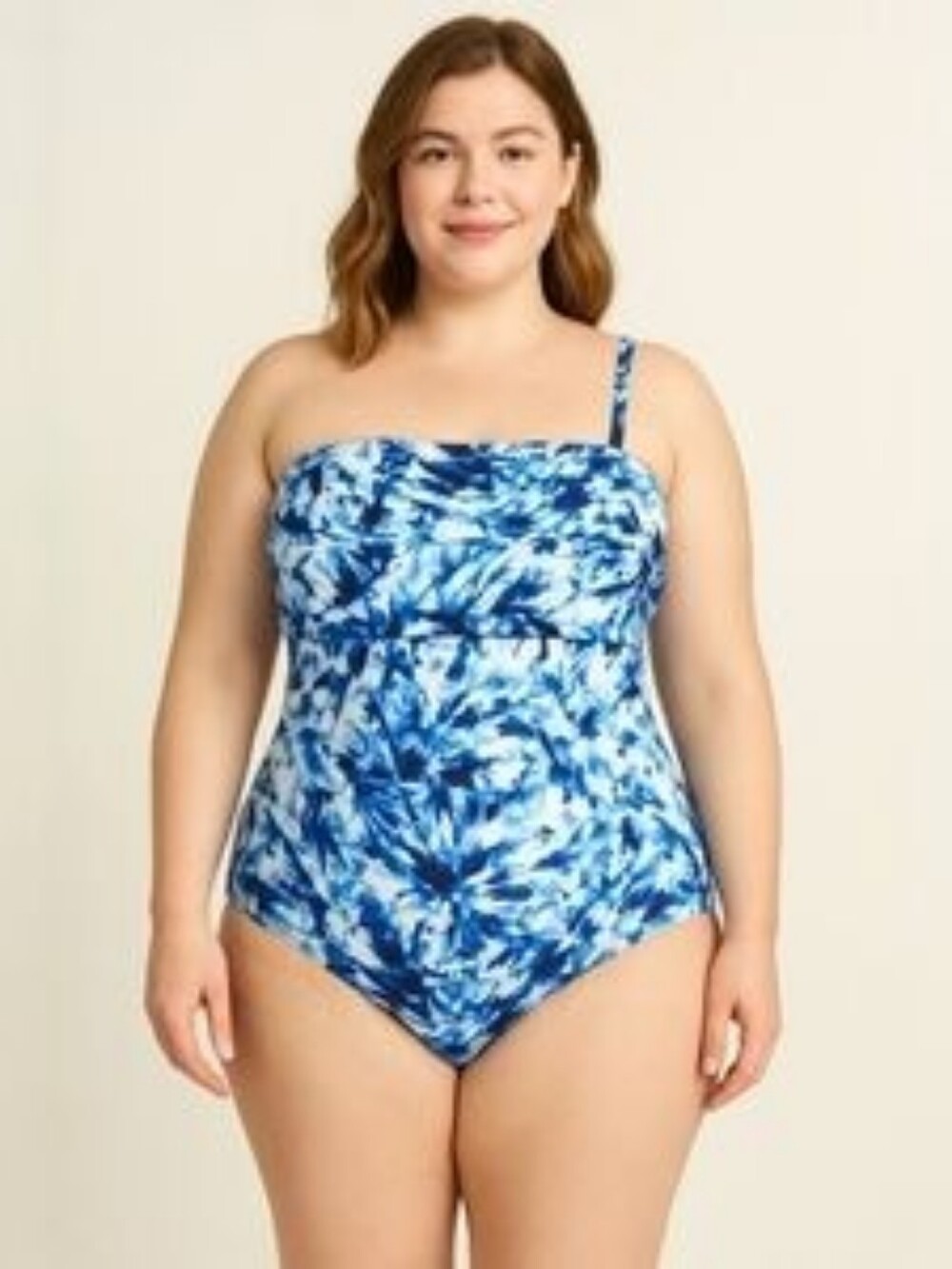 EVRI One Piece Tie Dye Twist Front Swimsuit 4X